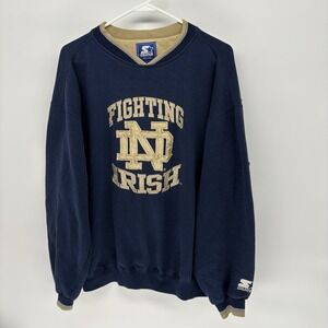Vintage 90s Starter Notre Dame Fighting Irish Crewneck Sweatshirt Men L Rare